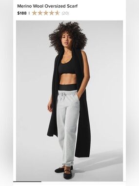 ALO Yoga Merino Wool Oversized Scarf - Black